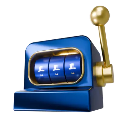 3D golden and blue slot machine