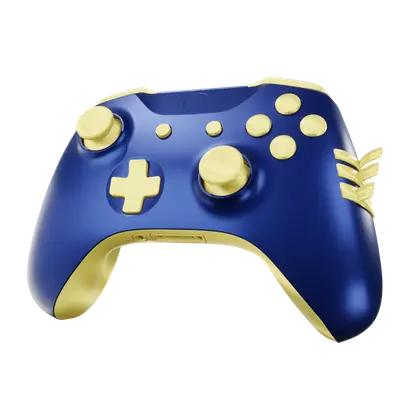 Blue and gold game controller